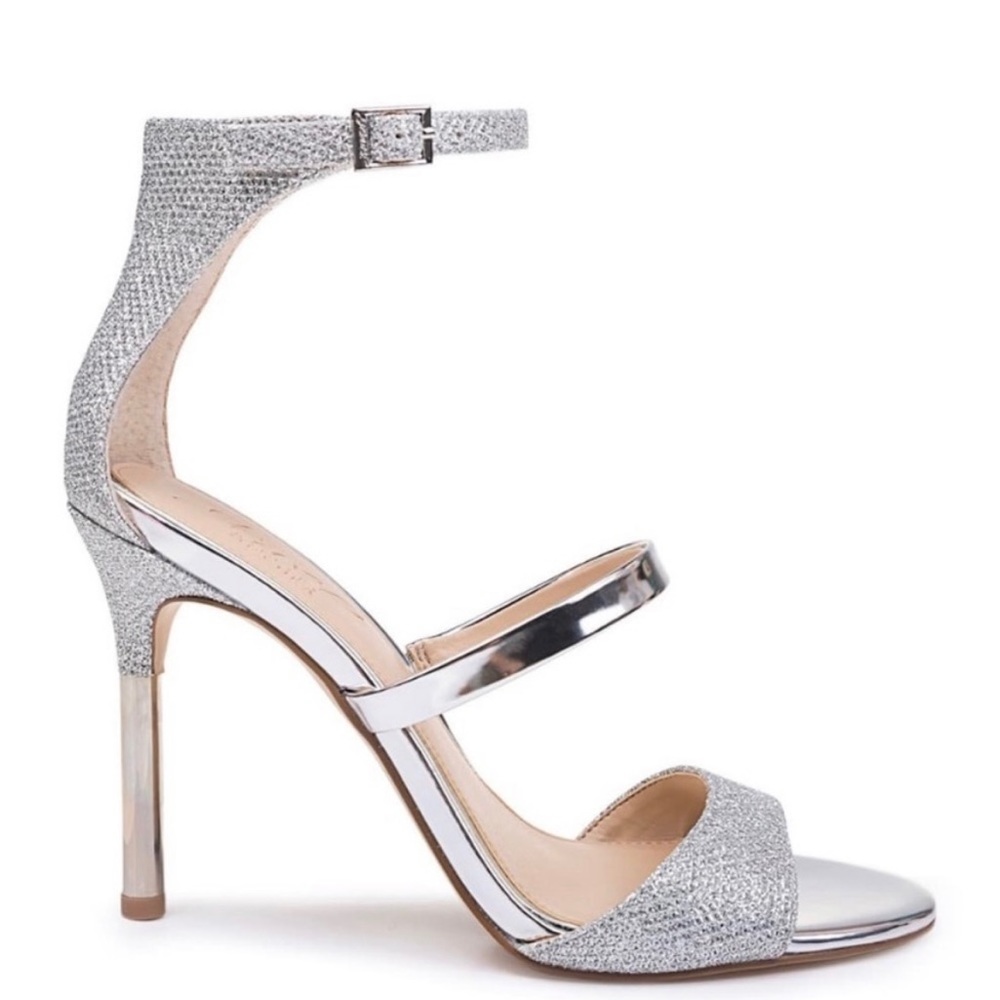 Badgley Mischka silver Jewel heels 8.5